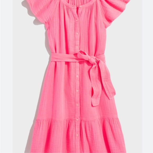 Vineyard Vines Double Gauze Neon Rosa dress EUC xl - Picture 2 of 4